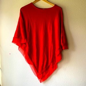 Chico’s Red S/M Poncho Top